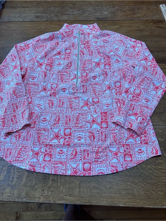 Lilly Pulitzer Tops - Lilly Pulitzer UPF 50+ Skipper Popover mizner Red Seaside harbor sz xxl